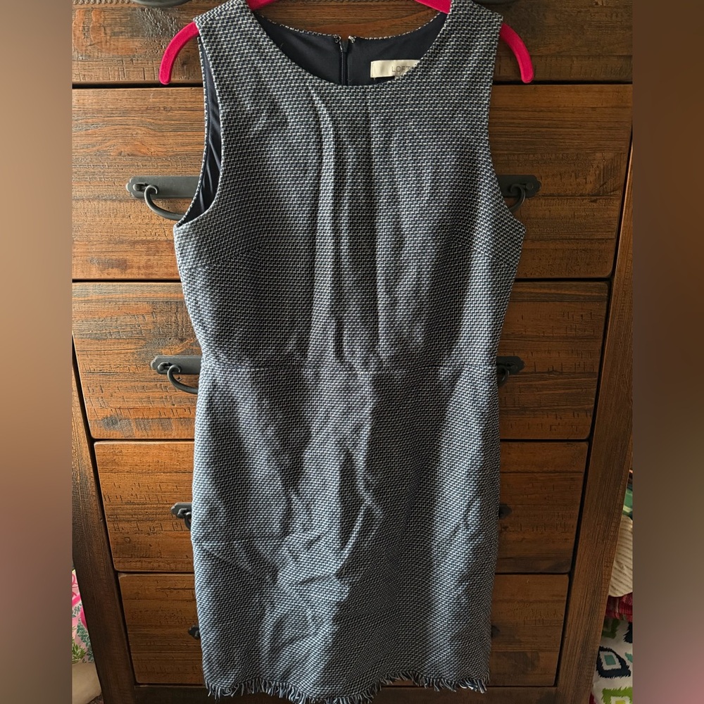 Elegant navy and White Sleeveless Dress